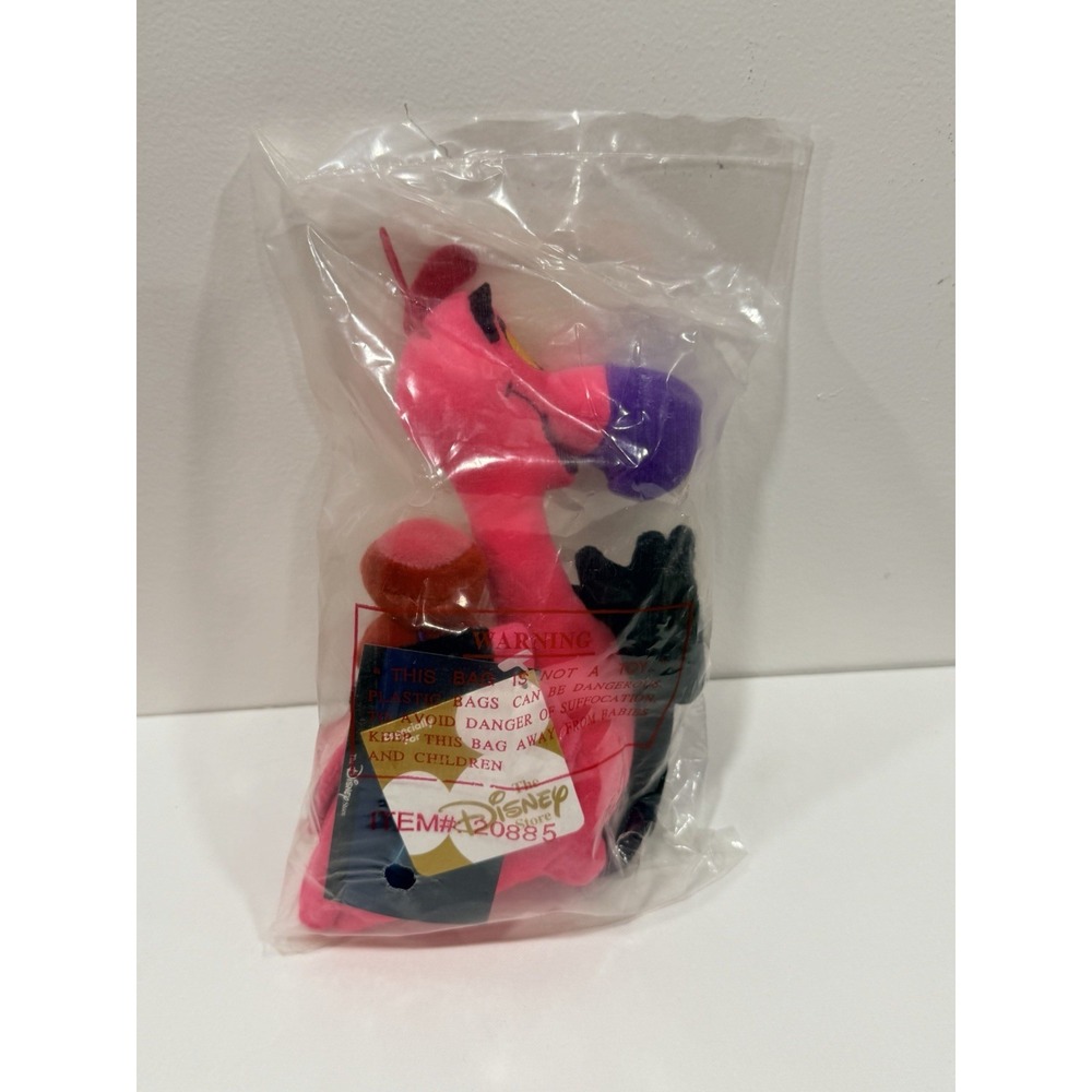 Disney Store Fantasia's Flamingo 8" bean bag plush NWT Factory Sealed